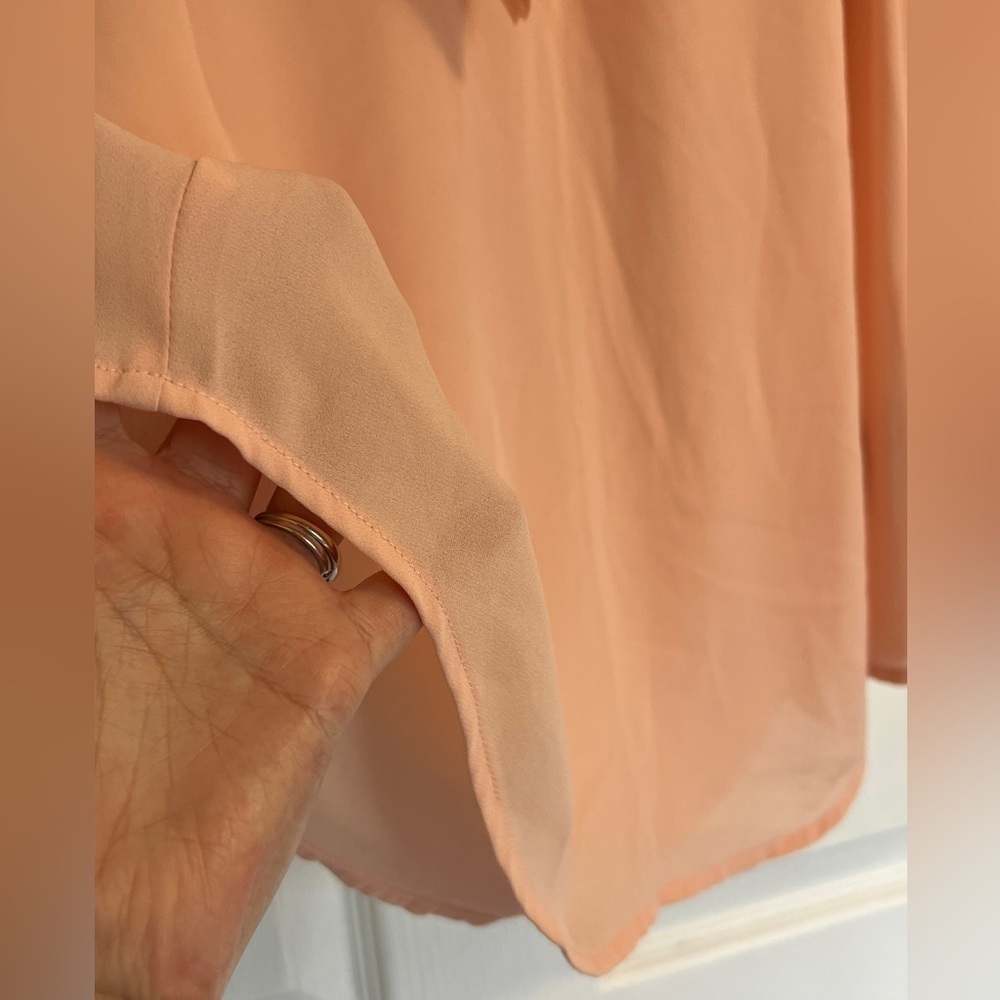 Banana Republic Sleeveless Ruffle-Placket Blouse Luminous Peach Size Small - Picture 5 of 11